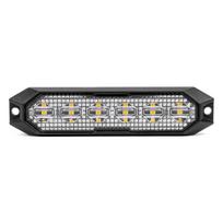 Automobilių lemputės, Motociklų ir traktorių technikos šviestuvai // LED darbo šviestuvai automobiliams ir specialiajai technikai // Lampa błyskowa ostrzegawcza płaska 6x3w led r65 r10 12v 24v amio-03930