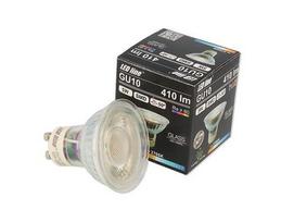 LED spotlight GU10 230V 5W 340lm 50° warm white, glass, LED line