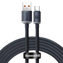Cable USB A - USB C 1.2m PD2.0 100W (do not compatible with iPhone 15) 20V 5A QC3.0 Crystal Shine black BASEUS