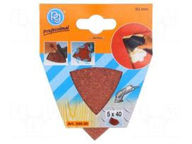 ABRASIVE SHEETS | Granularity: 40 | Mounting: bur | with holes | 5pcs.