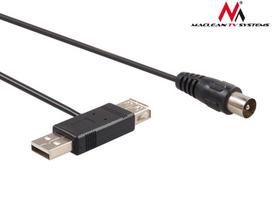 Laidai // Bendraašiai kabeliai // Adapter złącze USB do anteny DVB-T Maclean, 5V, MCTV-697