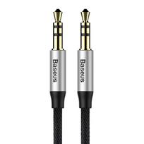 Cable AUX 3.5mm-3.5mm stereo audio, 1.0m silver / black BASEUS