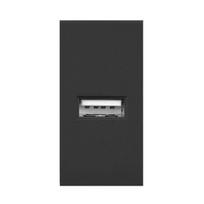 Įrankiai ir matavimo prietaisai // Įrankių, priedų naujienos // NOEN USB, port modułowy 22,5x45mm z ładowarką USB, 2,1A 5V DC, czarne