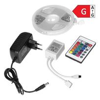 Įrankiai ir matavimo prietaisai // Įrankių, priedų naujienos // Zestaw taśma LED 12V 30L/m 100lm/m 7.2W/m IP20 RGB 3m + Sterownik RGB + Zasilacz 12V