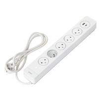 Elektros prekės // Maitinimo prailgintuvų, skirstytuvų ir UK bei USA adapterių rinkinys // Listwa przeciwprzepięciowa 5 gniazd 2P+Z typu EasyEject, kabel 1,5m (3x1,5mm2), z podświetlanym wyłącznikiem i 2 szybkimi ładowarkami USB A + C