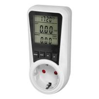 Įrankiai ir matavimo prietaisai // Įrankių, priedų naujienos // Dwutaryfowy watomierz, kalkulator energii z wyświetlaczem LCD, 2 oddzielne taryfy, wewnętrzny akumulator, 16A 230V,wersja Schuko