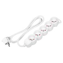 Elektros prekės // Maitinimo prailgintuvų, skirstytuvų ir UK bei USA adapterių rinkinys // Przedłużacz 5-krotny 2P+Z, 1,5m H05VV-F 3x1,5mm2 , Imax=16A, płaska wtyczka, biały