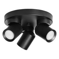 Įrankiai ir matavimo prietaisai // Įrankių, priedų naujienos // MALTA SP 3, oprawa ścienno-sufitowa, GU10 max. 3x12W, IP20, czarna, okrągła podstawa
