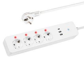 Įrankiai ir matavimo prietaisai // Įrankių, priedų naujienos // 98-420# Inteligentna listwa zasilająca biała 1,5m 2xusb+usb-c wifi tuya