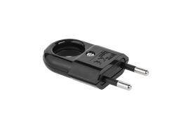 Elektros prekės // Elektromedžiagų išpardavimas | Žemų kainų akcijos // Wtyczka płaska z uchwytem czarna WTP2C-2