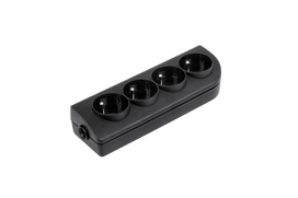 Elektros prekės // Elektromedžiagų išpardavimas | Žemų kainų akcijos // Gniazdo przedłużacza x 4 z uziemieniem czarne GN-40-2