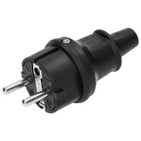 Elektros prekės // Elektromedžiagų išpardavimas | Žemų kainų akcijos // Wtyczka Uni-Schuko mini, IP44, czarna ,16A, 230V