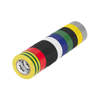 Instaliacinės izoliacinės ir sujungimo medžiagos // Izoliacinės juostos // Komplet taśm izolacyjnych klejących REBEL (10 szt. - 0,13 mm x 19 mm x 10 yd) mix kolorów