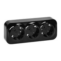 Įrankiai ir matavimo prietaisai // Įrankių, priedų naujienos // Gniazdo potrójne ToDo 2P+Z Schuko IP20, 16A, 230V AC, czarny, 10 sztuk