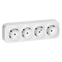 Įrankiai ir matavimo prietaisai // Įrankių, priedų naujienos // Gniazdo poczwórne ToDo 2P+Z Schuko IP20, 16A, 230V AC, biały, 8 sztuk