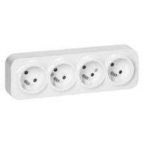 Įrankiai ir matavimo prietaisai // Įrankių, priedų naujienos // Gniazdo poczwórne ToDo 2P+Z IP20, 16A, 230V AC, biały