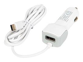 Mobilieji telefonai ir priedai // USB automobilių įkrovikliai // 75-729# Ładowarka samochodowa kabel  usb-c +gniazdo usb-a 5v 2.1a 12v-24v d21c