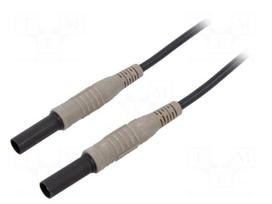Test lead | banana plug 4mm,both sides | insulated | Len: 2m | black