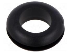 Grommet | Ømount.hole: 9.5mm | Øhole: 8mm | black | 0÷80°C | PVC