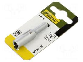 Socket: 6-angles | socket spanner | HEX 4mm | 1/4"