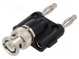 Adapter | 3A | 56.1mm | banana 4mm plug x2,BNC socket | 50Ω