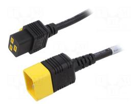 Cable | 3x1.5mm2 | 3x14AWG | IEC C19 female,IEC C20 male | PVC | 3m