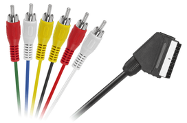 TV, SAT, HDMI, DVI kabeliai ir priedai // HDMI, DVI, AUDIO jungiamieji laidai ir priedai // Kabel EURO - 6 x RCA 1,2m
