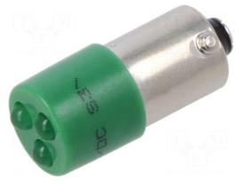 LED lamp | BA9S,T10 | green | 24VDC | 24VAC | plastic | 3mm | -20÷60°C