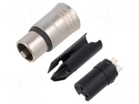 Connector: XLR | plug | female | XX | 16A | PIN: 3 | straight | for cable