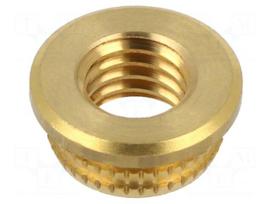 Threaded insert | brass | M8 | BN 37905 | L: 4.75mm | for plastic