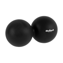 Grožio ir asmens priežiūros priemonės // Masažuokliai // Duoball podwójna piłka do masażu 6.2cm, kolor czarny, materiał silikon, REBEL ACTIVE