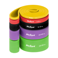 Sporto ir aktyvaus poilsio // Sporto prekės ir įranga // Zestaw gum do ćwiczeń TPE - Power Band PTs-1, 4-55 kg, 5 gum TPE, REBEL ACTIVE