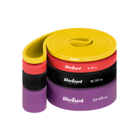 Sporto ir aktyvaus poilsio // Sporto prekės ir įranga // Zestaw gum do ćwiczeń lateksowy - Power Band PLs-2, 4-45 kg, 4 gumy,  REBEL ACTIVE
