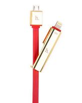Kabelis Hoco Universal UPL14 Lipstick series charging cable to in one (apple with micro usb) sarkans