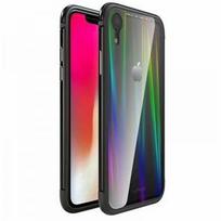 Nugarėlės dėklai Luphie Apple iPhone XR Aurora Condom Aluminium Frame + TPU Case Black Clear