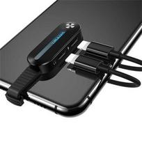 Adapteris USAMS  Lightning Dual Adapter with LED Light SJ357 Black