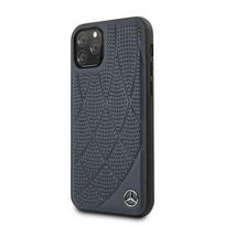 Nugarėlės dėklai Mercedes-Benz Apple iPhone 11 Pro Quilted Genyine Leather Blue
