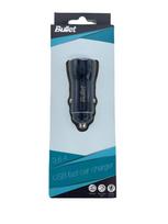 Adapteriai -  BULLET USB Car Charger Q3.0 + Type C 2.4A Black