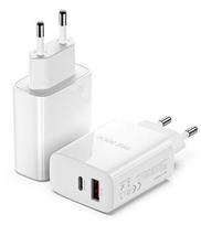 Adapteriai Dux Ducis Universal Travel charger C70 - USB + Type C - PD 20W QC 3.0 18W 3A White