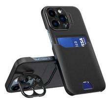 Nugarėlės dėklai iLike Apple iPhone 14 Pro Leather Stand Case cover card wallet with stand Black