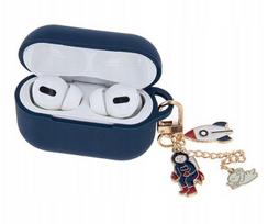 Dėklai ausinėms iLike Apple Case for Airpods Pro 2 dark blue with pendant