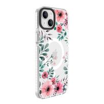 Nugarėlės dėklai Evelatus Apple iPhone 15 Plus PC+TPU With MagSafe Customized Print Flower Transparent