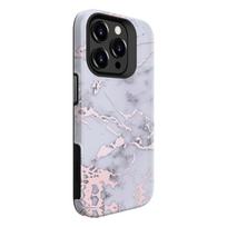 Nugarėlės dėklai Evelatus Apple iPhone 15 Pro Armor case TPU+PC Customized Print Design Marble Silver