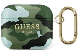 Dėklai ausinėms Guess Apple AirPods 3 cover Camo Collection Green on Black