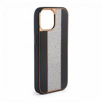 Nugarėlės dėklai iLike Apple iPhone 15 Pro Diamonds and Leather Case Black