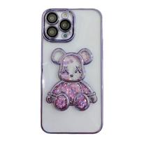 Nugarėlės dėklai iLike Apple iPhone 14 Pro Silicone Case Print Desire Bear Purple
