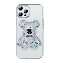 Nugarėlės dėklai iLike Apple iPhone 15 Pro Max Silicone Case Print Desire Bear Silver