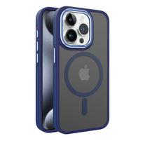 Nugarėlės dėklai iLike Apple iPhone 15 DUAL METAL FRAME MAGSAFE CASE Red