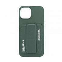 Nugarėlės dėklai iLike Apple iPhone 15 LEATHER HIDDEN POCKET STAND COVER Green
