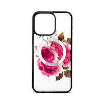 Nugarėlės dėklai Evelatus Apple iPhone 14 Pro Leather Case Zipper Design Flower White